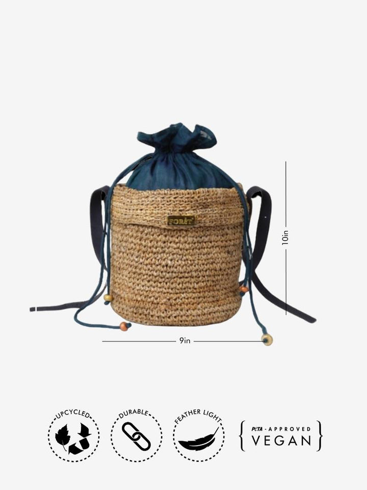 Brunnera Banana Fiber and Cork Bucket Bag