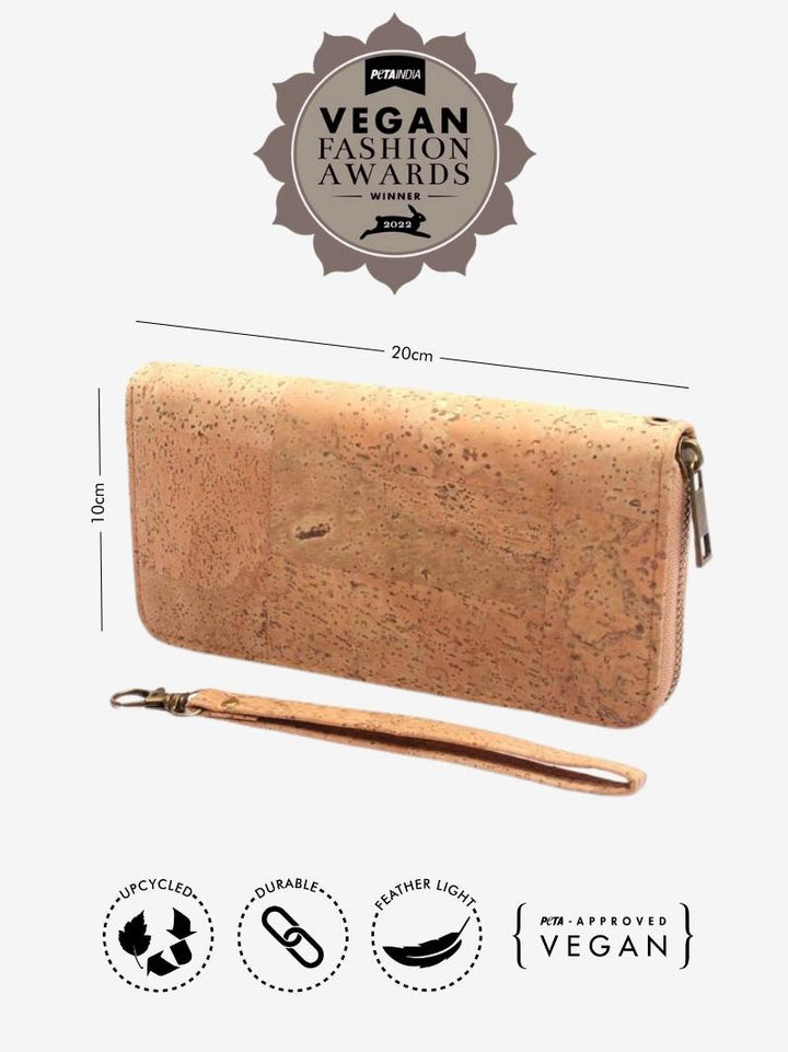 FOReT Cork Elizia Zipped Wristlet - Natural