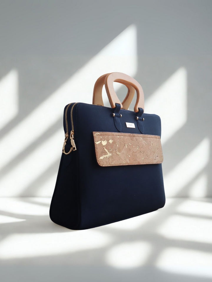 FOReT Luma Star Laptop Folio Bag in Navy Blue and Gold flecks