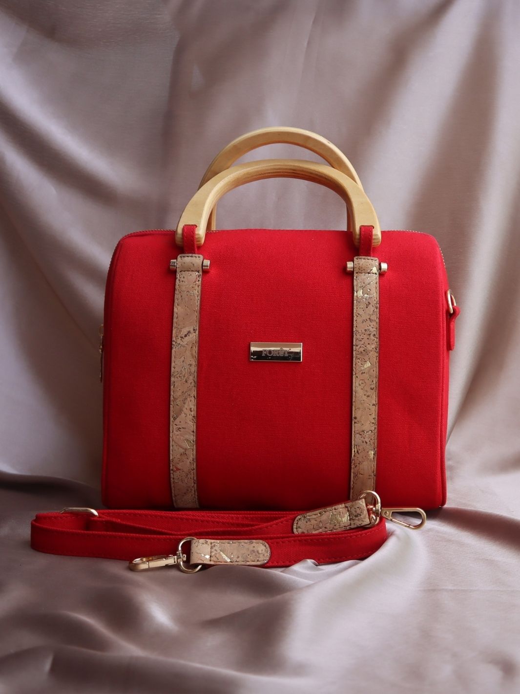 FOReT®️ Luma Mini Luxe Bag – Ruby Red with Gold Flecks