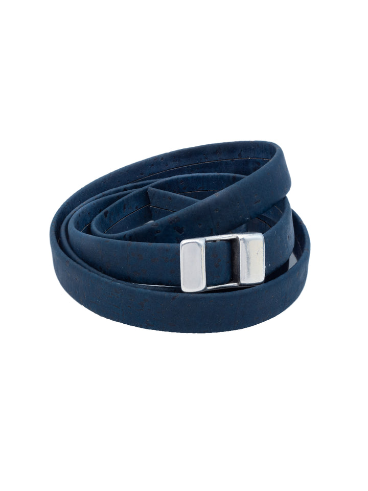 Introducing the Tidal Wrap: chic, eco-conscious, and adjustable. Elevate your style effortlessly with this navy-blue beauty.