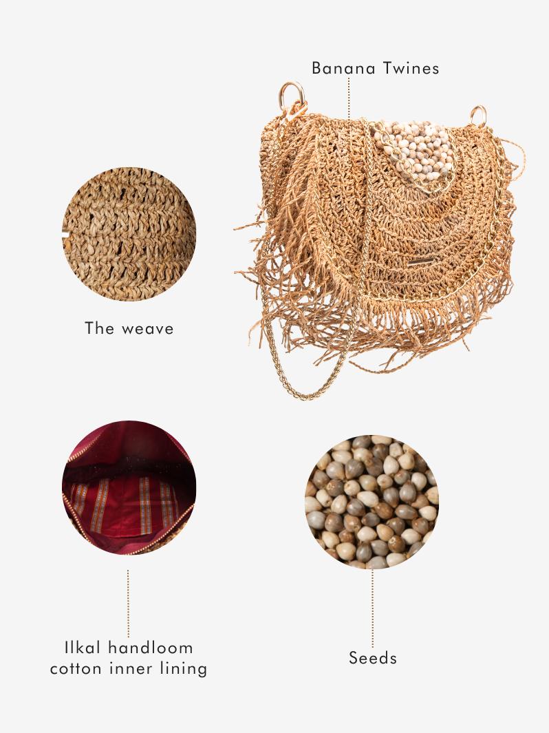 Sunkissed Sling: Woven Banana Bark Bag