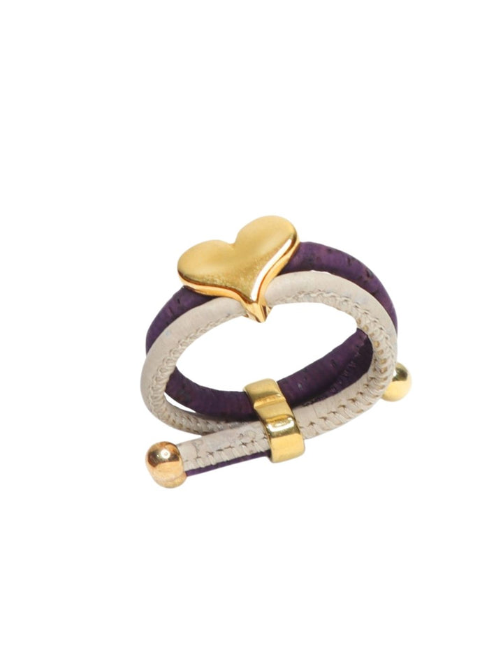 Wisteria Ring in Cork and Gold Toned Heart