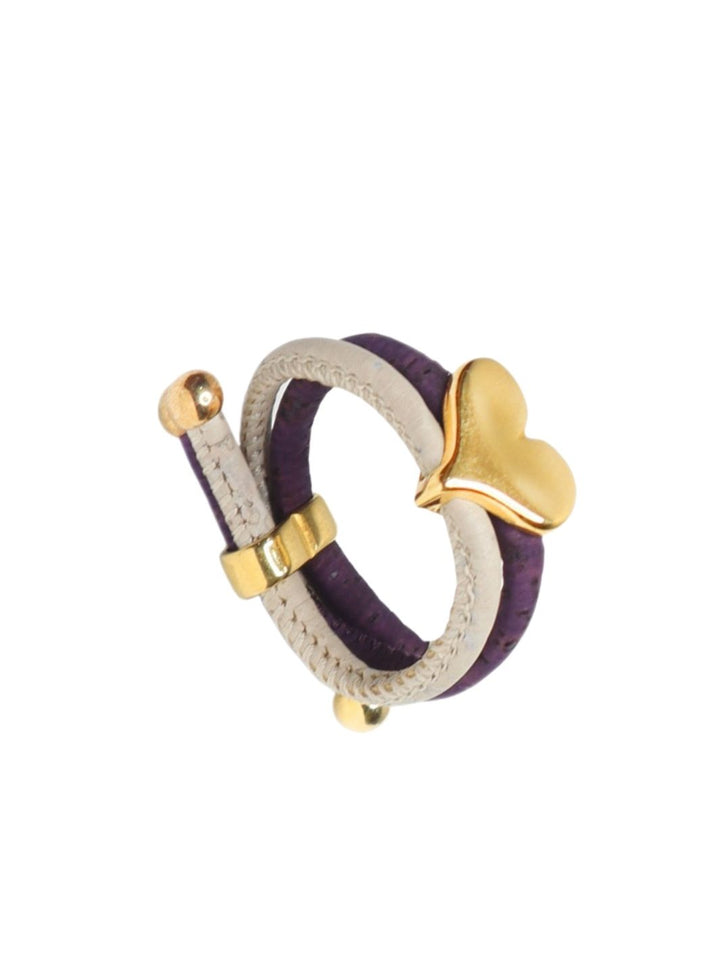 Wisteria Ring in Cork and Gold Toned Heart