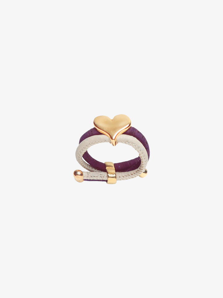 Wisteria Ring in Cork and Gold Toned Heart