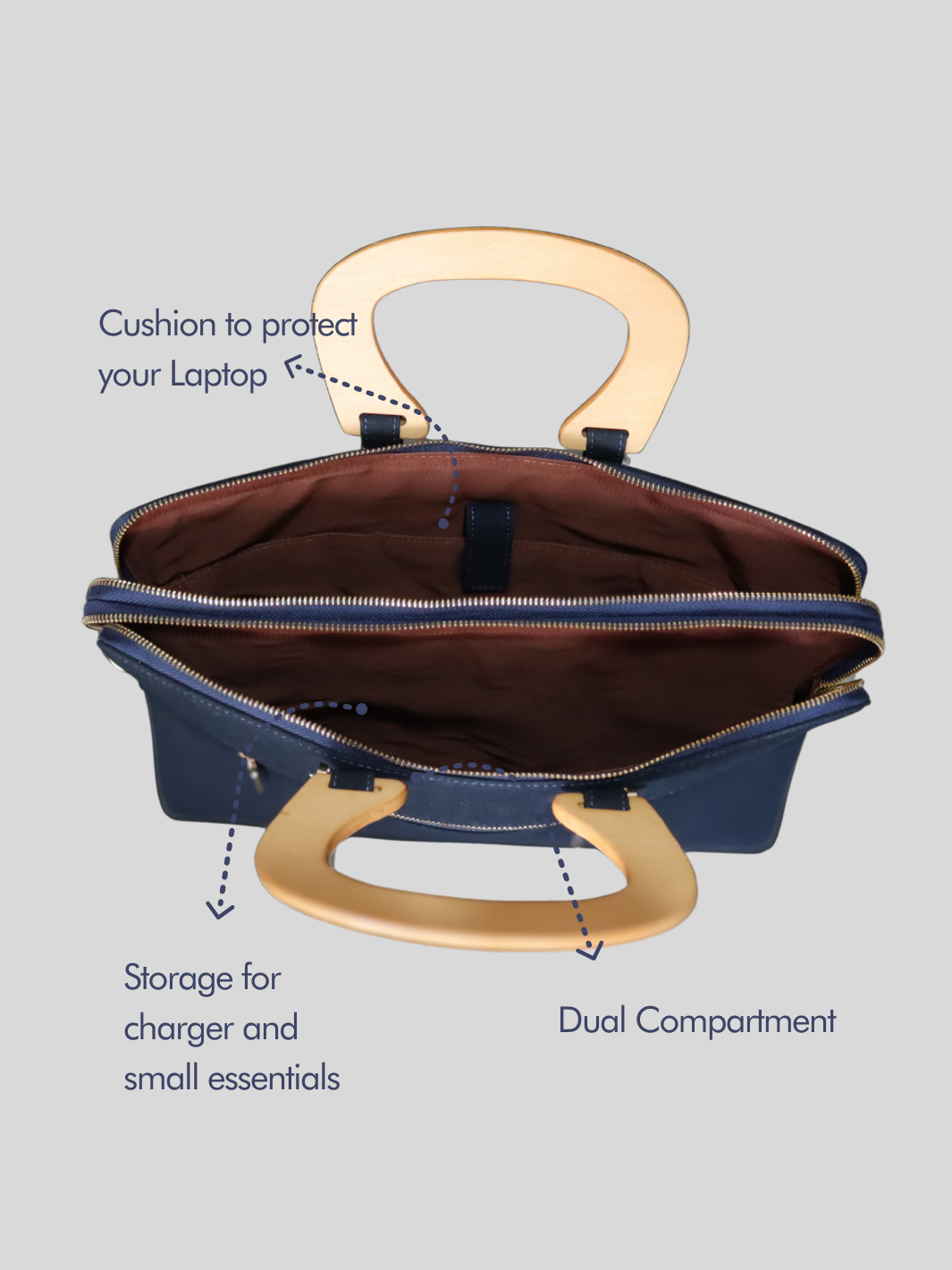 FOReT Luma Star Laptop Folio Bag in Navy Blue and Gold flecks