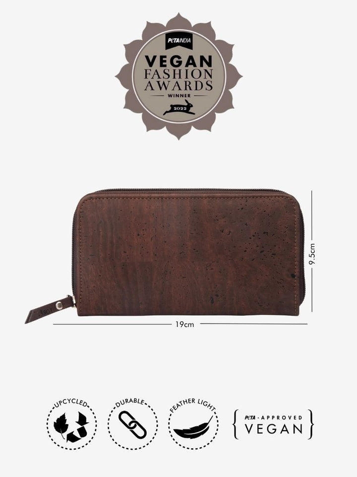 Cocoa Essence: Women's Brown Cork Wallet