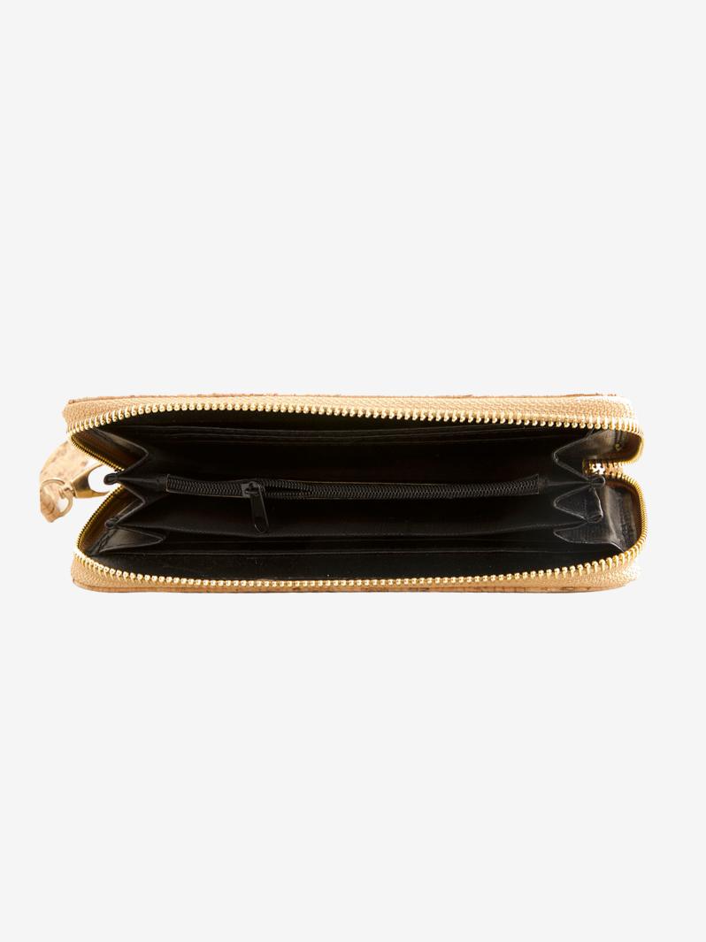 Cork Zipped Wristlet Tilia a in Beige