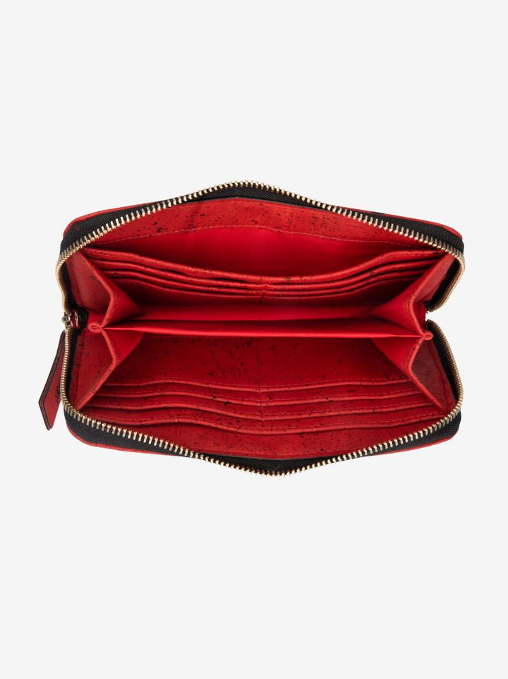 Crimson Blaze Cork Wallet  Sustainable, Eco-Friendly & Vegan - Women's Red Cork Wallet