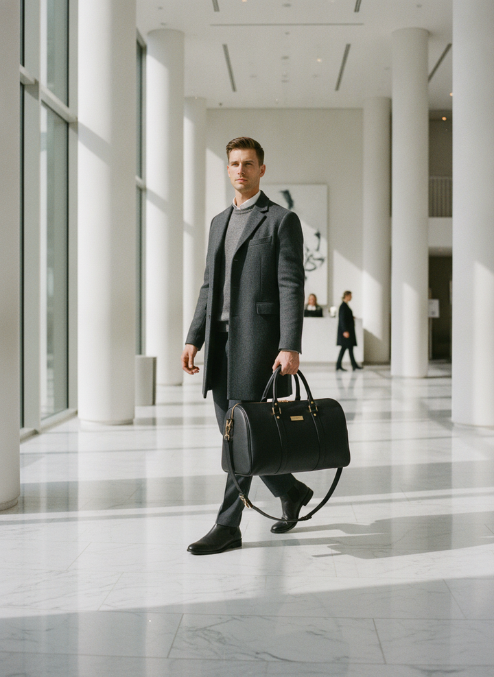 FOReT_Duffel_Bag made from plant leather in black