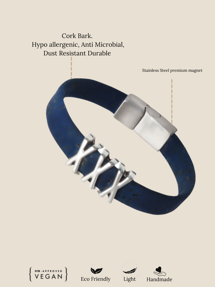 Spotted on Tiger Shroff for Hello Magazine: Vegan Cork Arctic Cross Bracelet - Silver