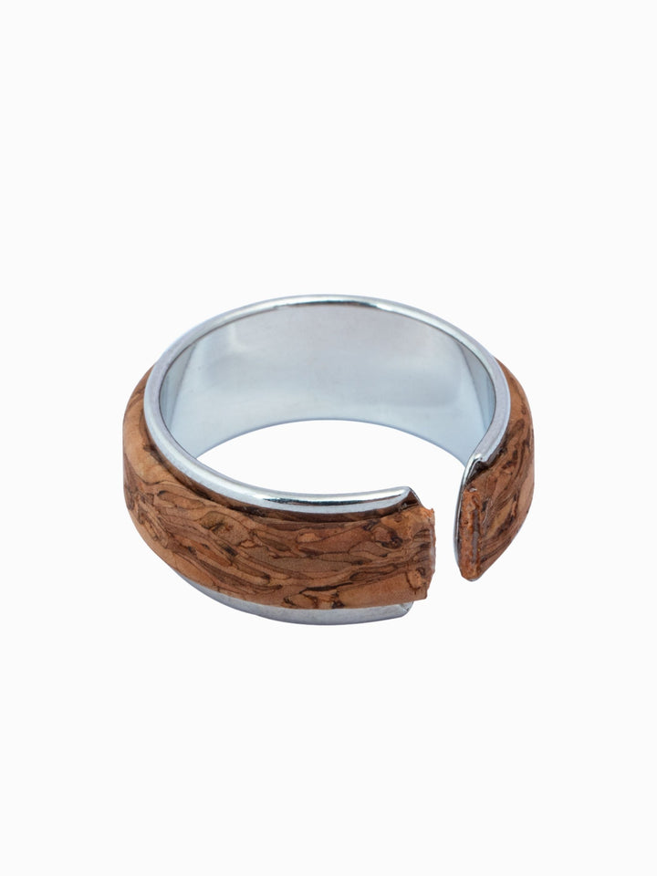 Bark Band Rings with wooden texture