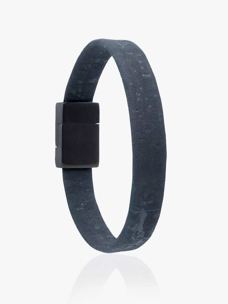 Classic Gun Metal Cork Wrist Band