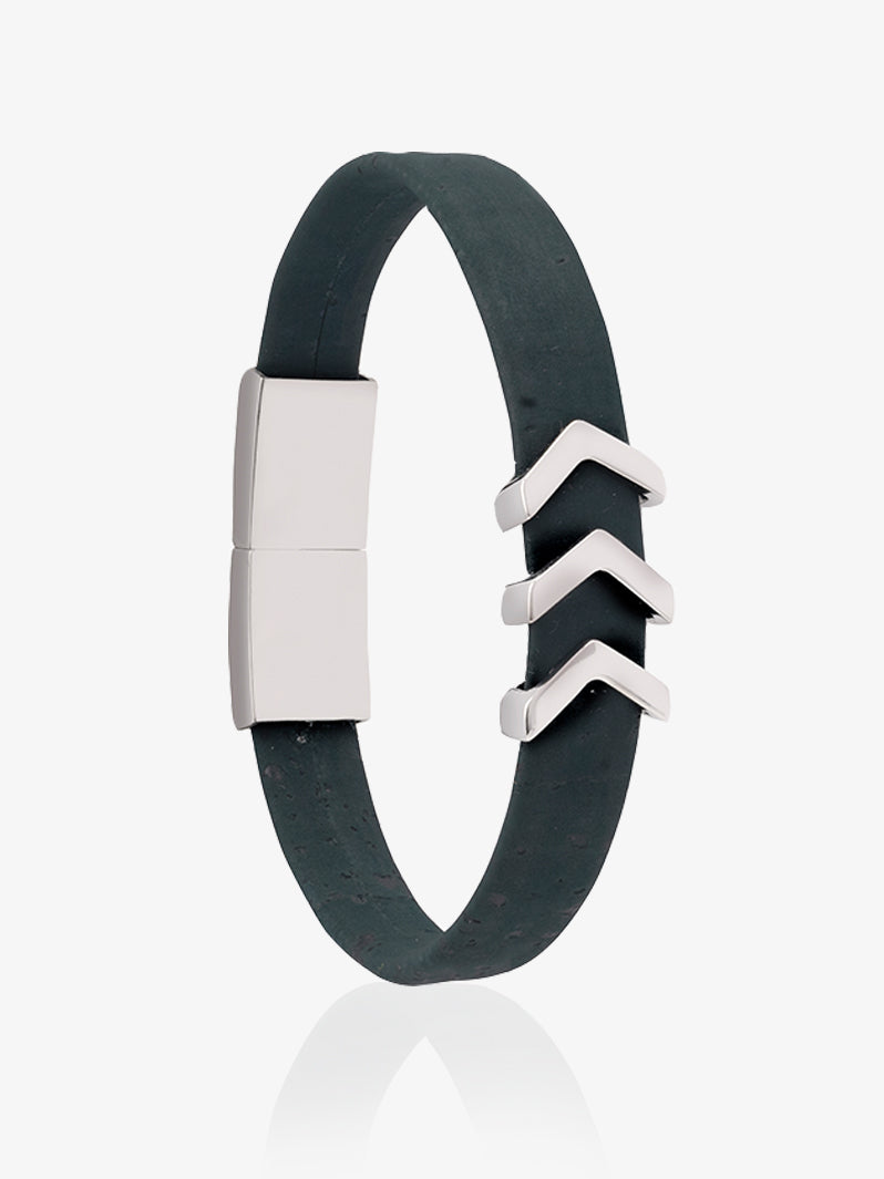 Rise Mens Bracelet in Green and Silver