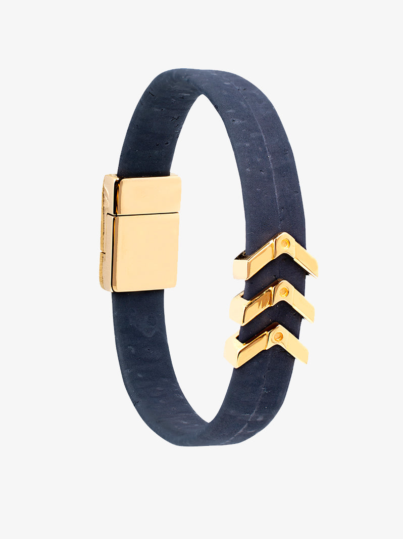 Rise Mens Bracelet in Navy Blue and Gold