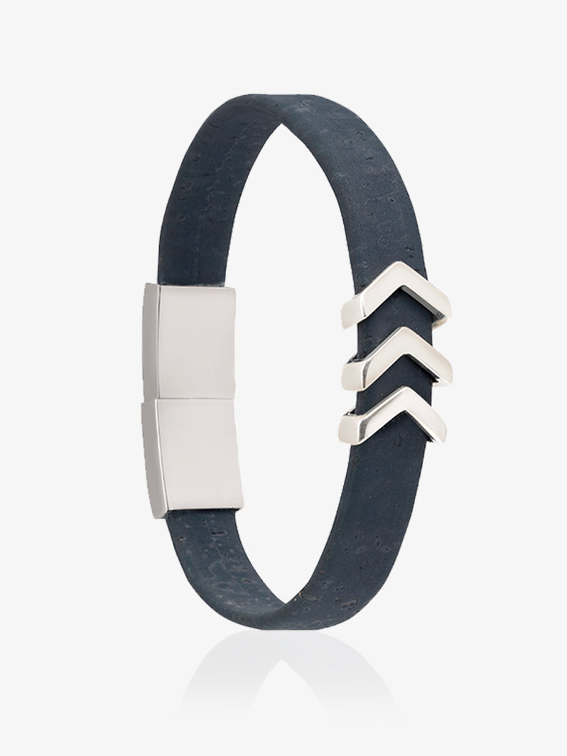 Rise Mens Bracelet in Navy Blue and Silver