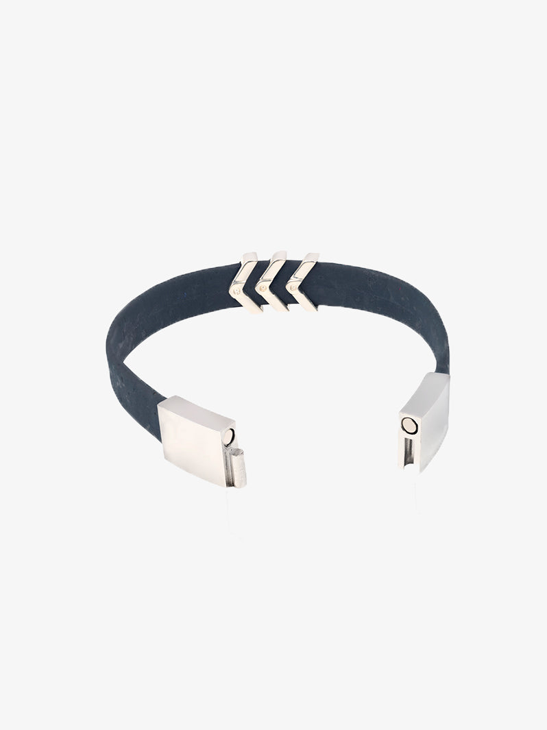 Rise Mens Bracelet in Navy Blue and Silver