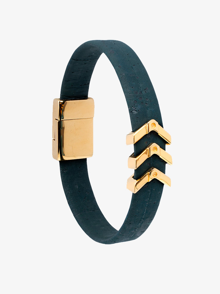 Rise Mens Bracelet in Green and Gold