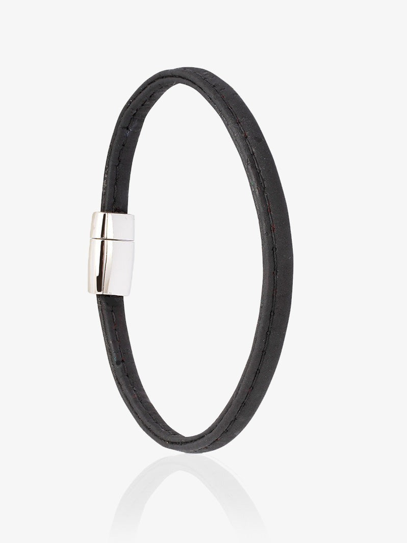 Stellar Linear Cork Wristband in Black