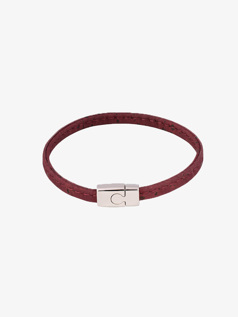 Stellar Linear Cork Wristband in Maroon