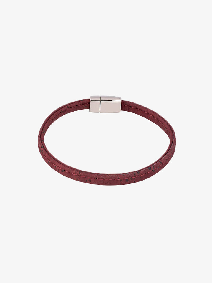 Stellar Linear Cork Wristband in Maroon