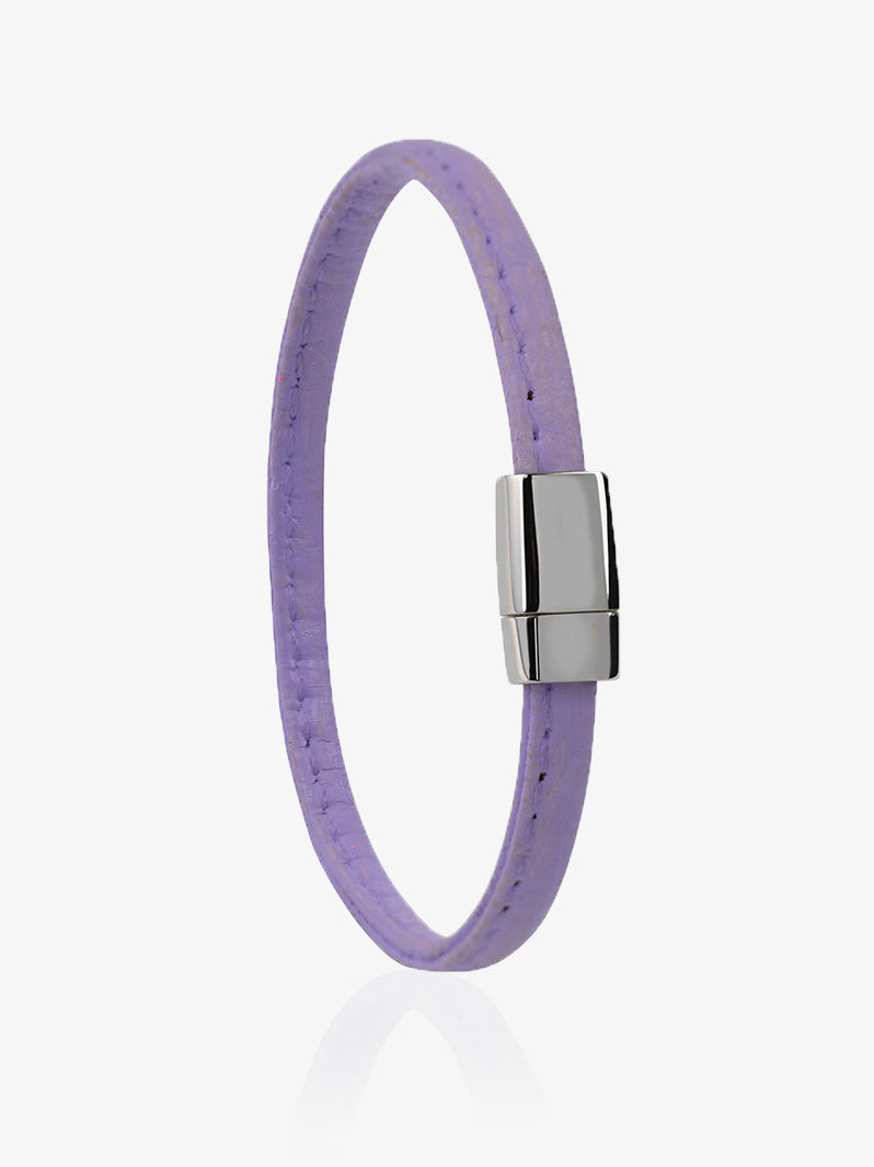 Stellar Linear Cork Wristband in Lavender