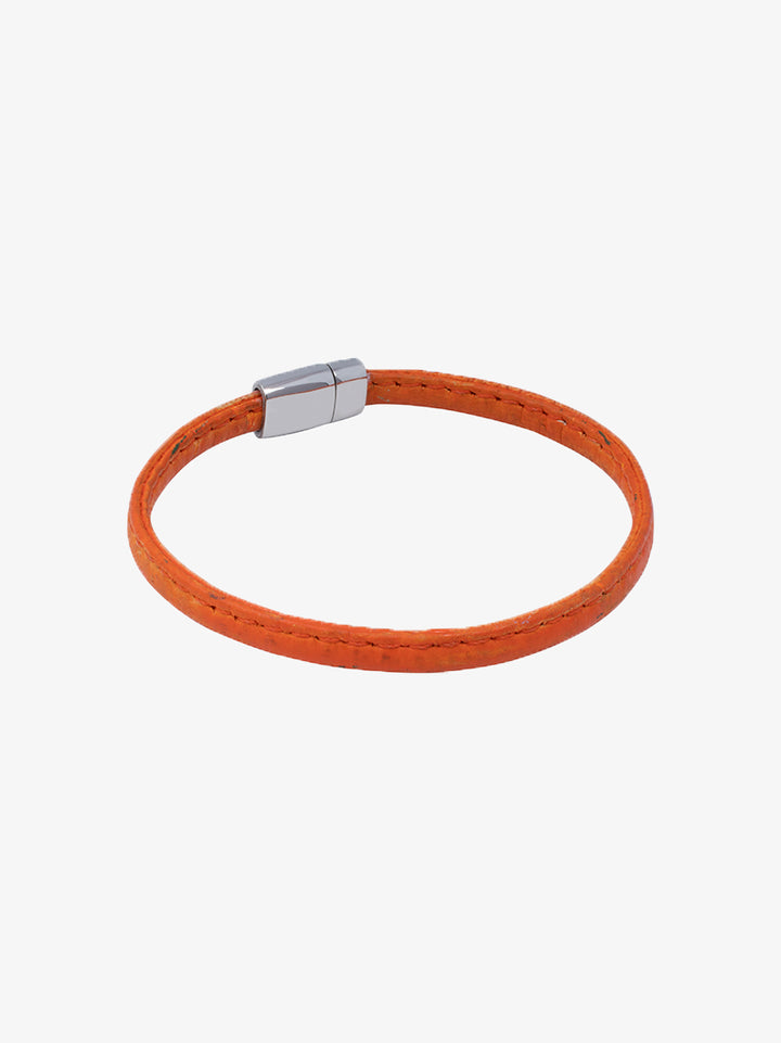 Stellar Linear Cork Wristband in Rust