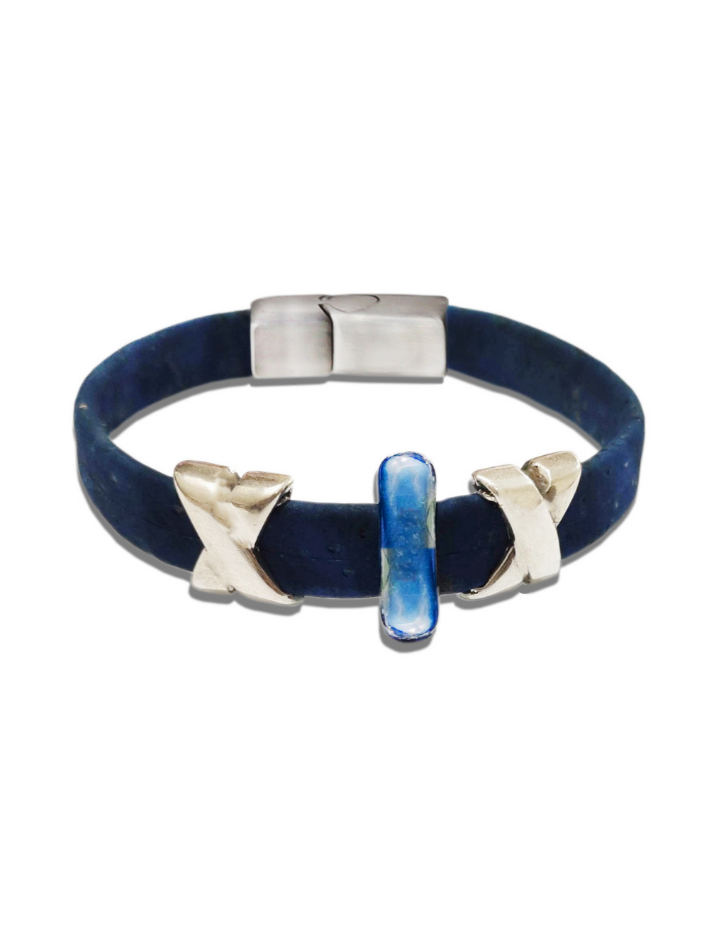 FOReT Cork Bracelet in ceramic bead and Magnetic Enclosyre